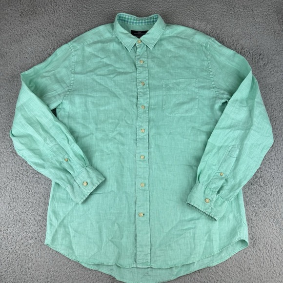 Vineyard Vines Other - Vineyard Vines Shirt Mens Size Large Green Linen  Twill Button Up Preppy